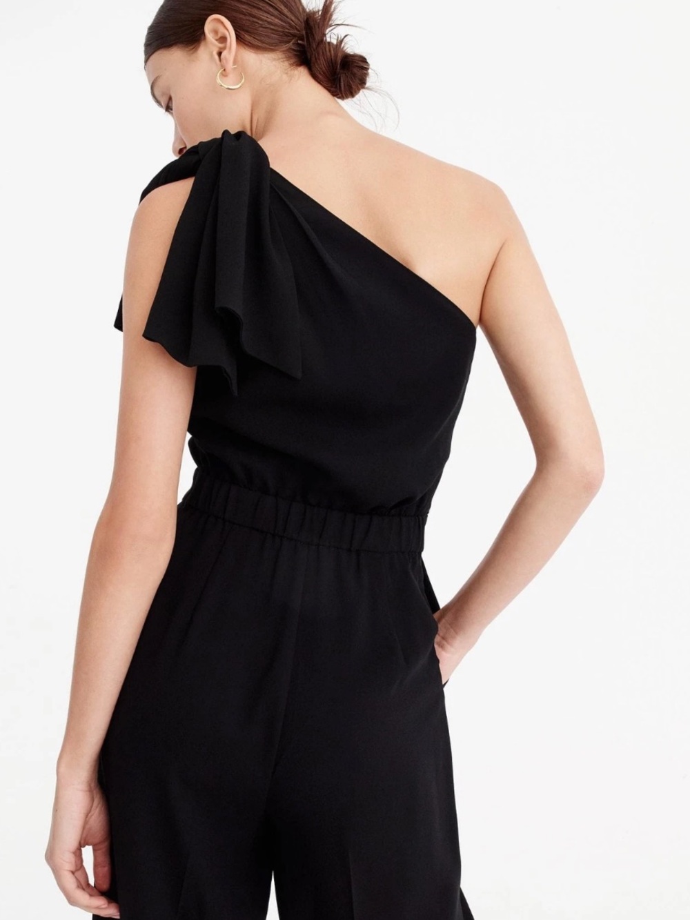 J. Crew Black One-Shoulder Jumpsuit In Black - Picture 2 of 9